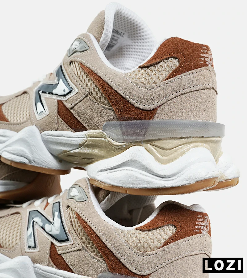 کفش کتانی مردانه و زنانه کرم قهوه ای NEW BALANCE 9060 مدل 7235