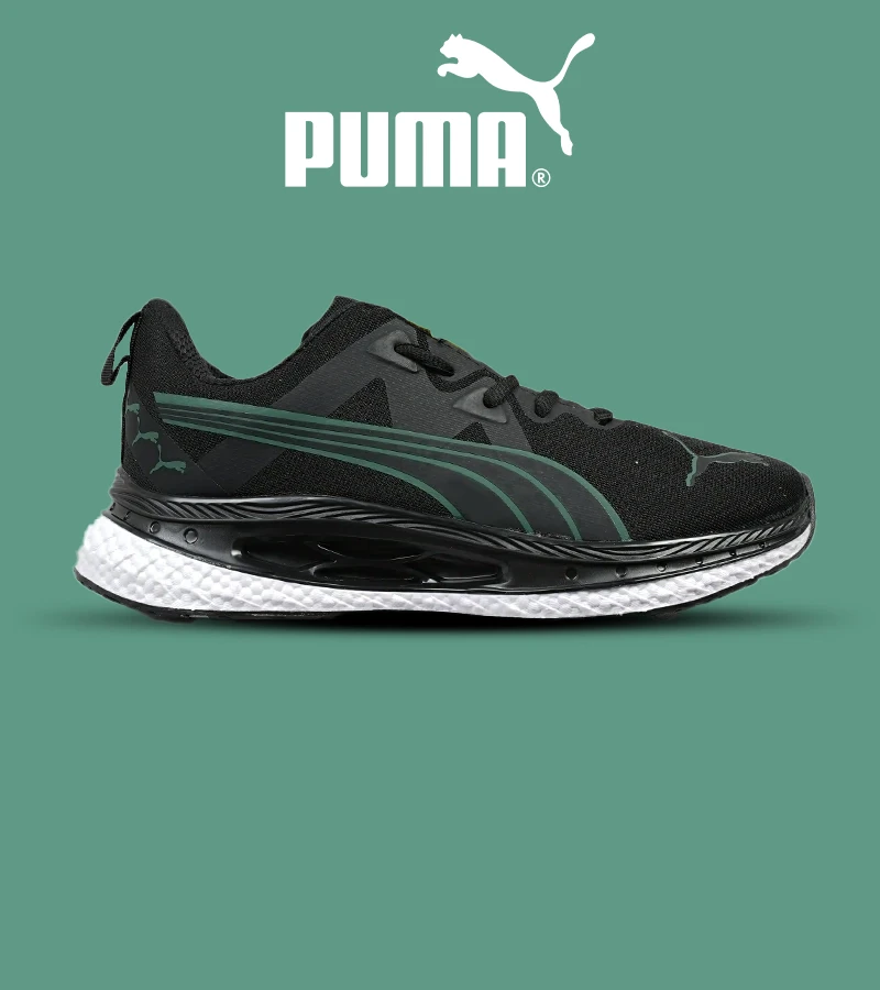 کفش کتانی ورزشی مردانه مشکی سبز PUMA مدل 5072