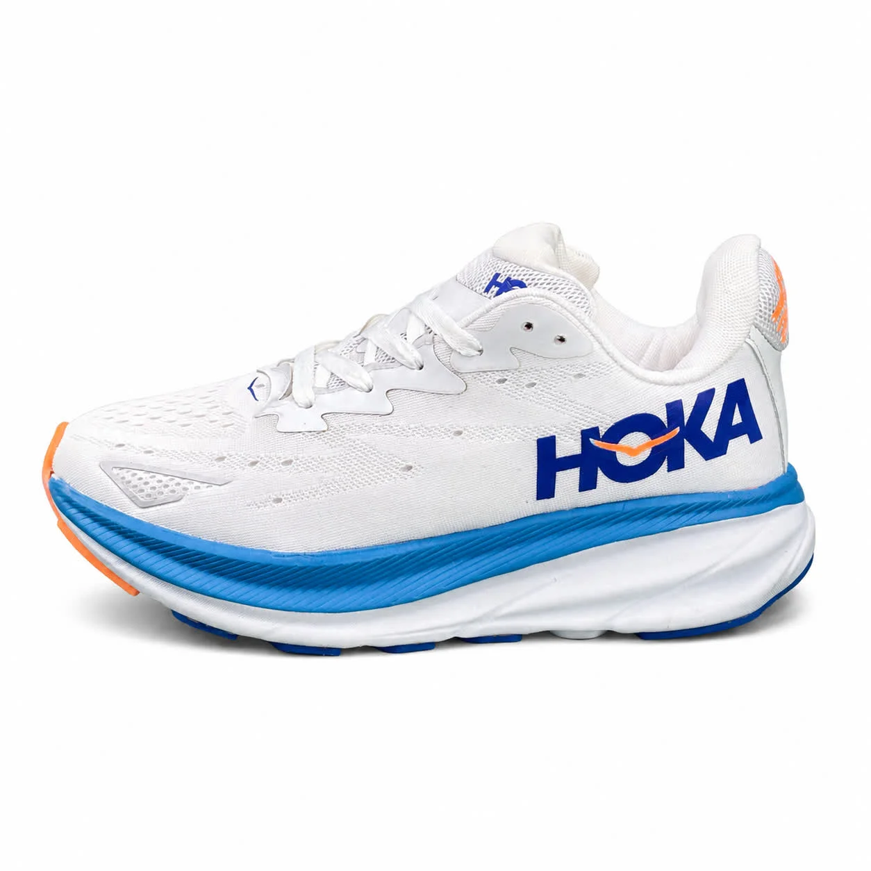 کفش کتانی مردانه مدل رانینگ هوکا سفید آبی HOKA