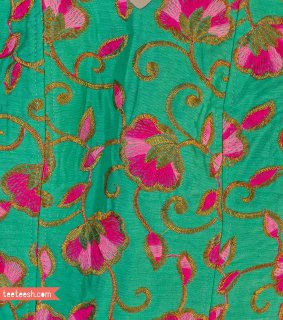 تاپ سوزندوزی سبز و سرخابی