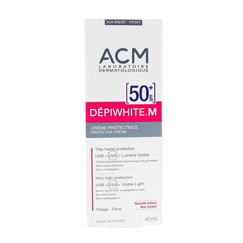 کرم ضد آفتاب spf 50 ای سی ام ACM مدل DEPIWHITE.M حجم 40 میل