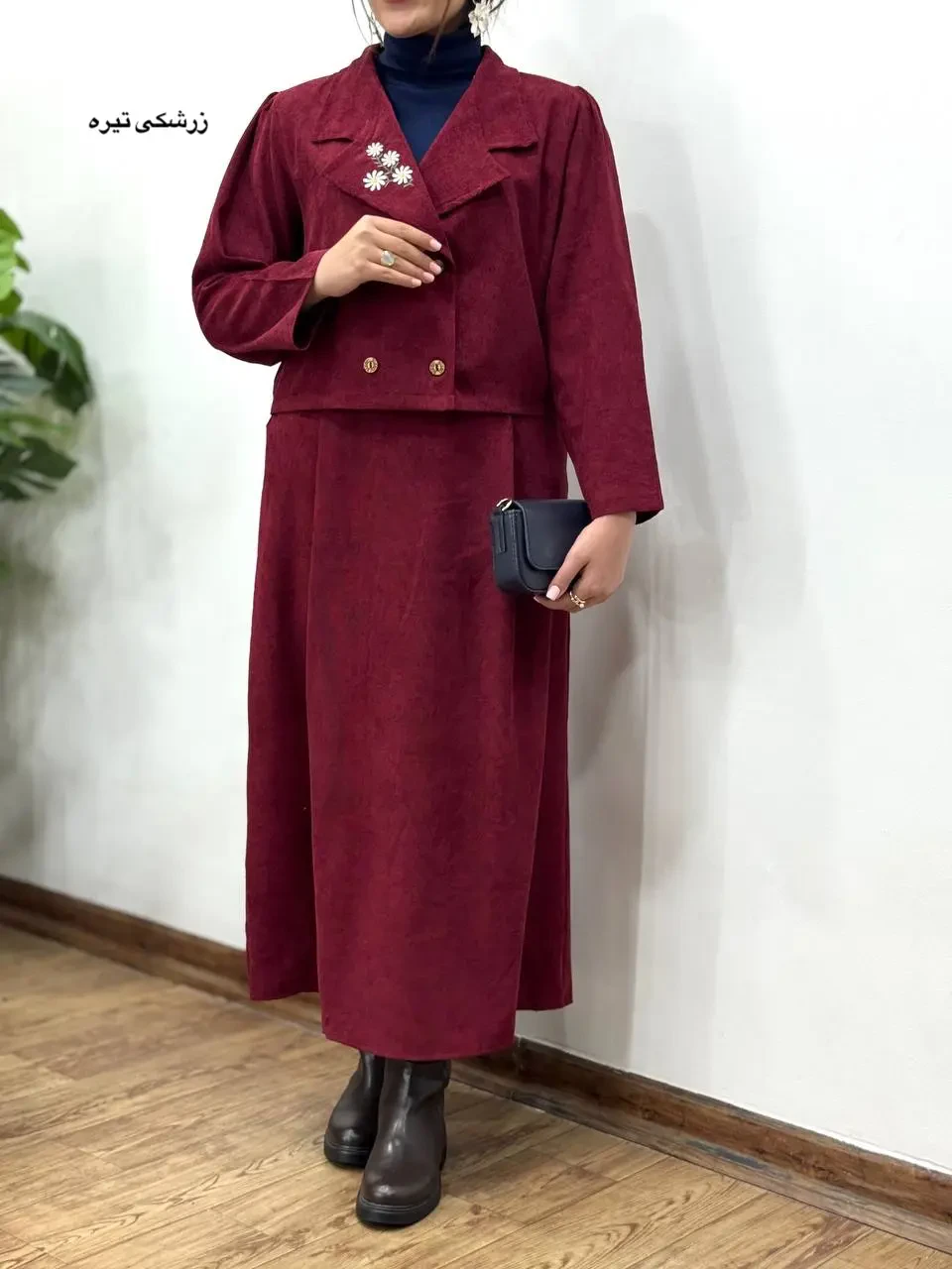 ست کت و دامن گلدوزی سیمین 1