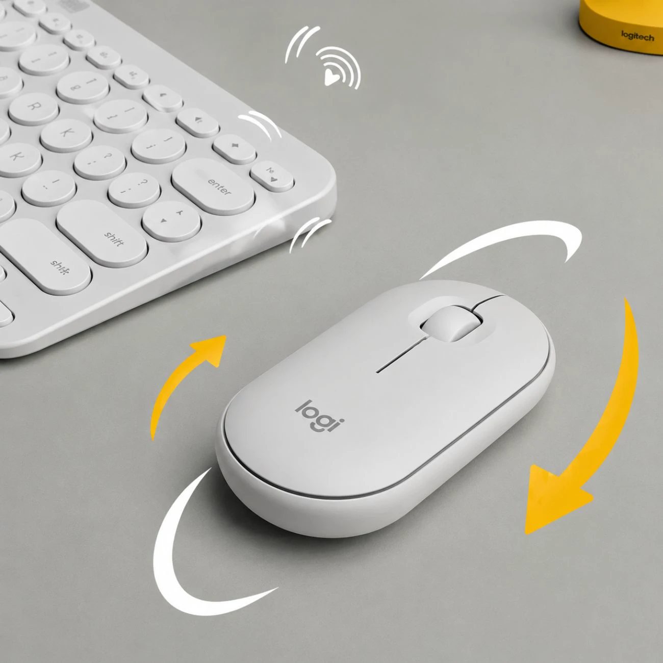 ماوس بی سیم لاجیتک Logitech مدل Pebble M350 با کلیک بی صدا