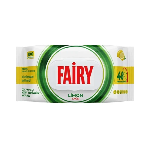 دستمال مرطوب چند منظوره فیری با رایحه لیمو 100 عددی