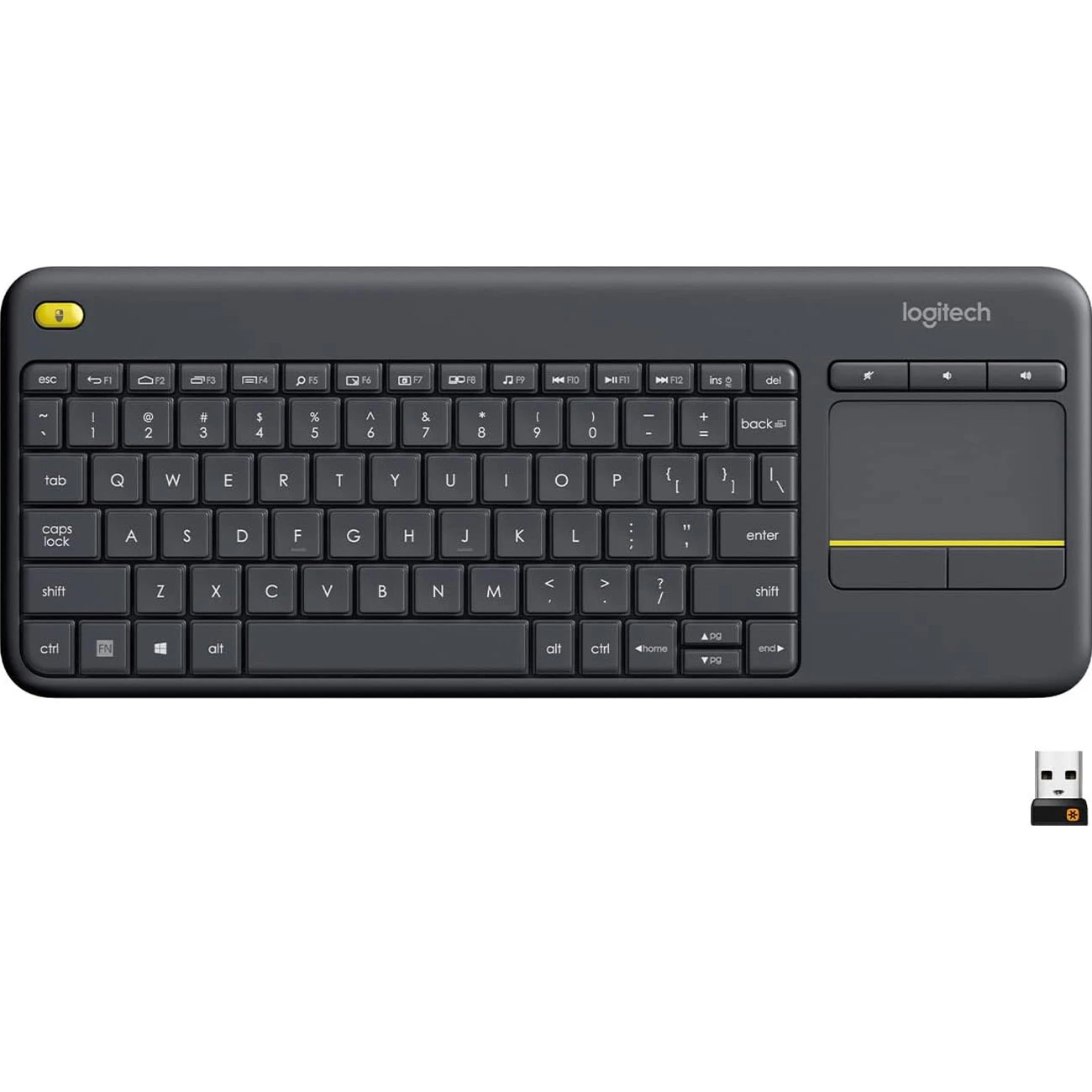 کیبورد بی سیم لاجیتک Logitech مدل K400 Plus با تاچ پد یکپارچه