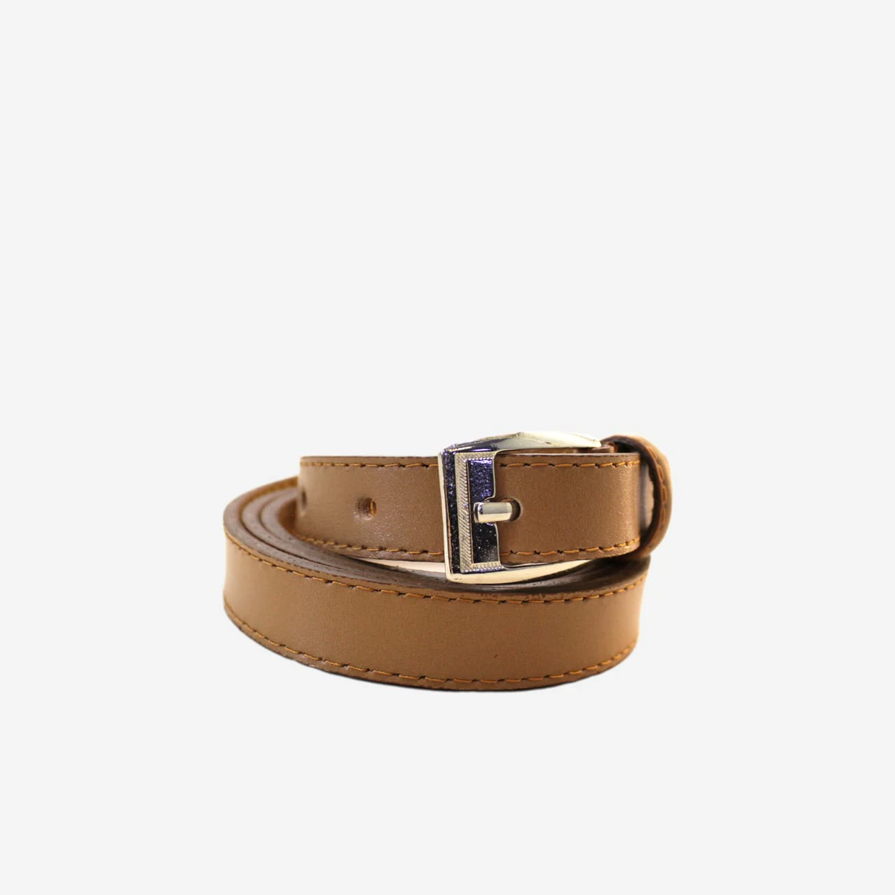 کمربند چرم زنانه عسلی مدل wj037