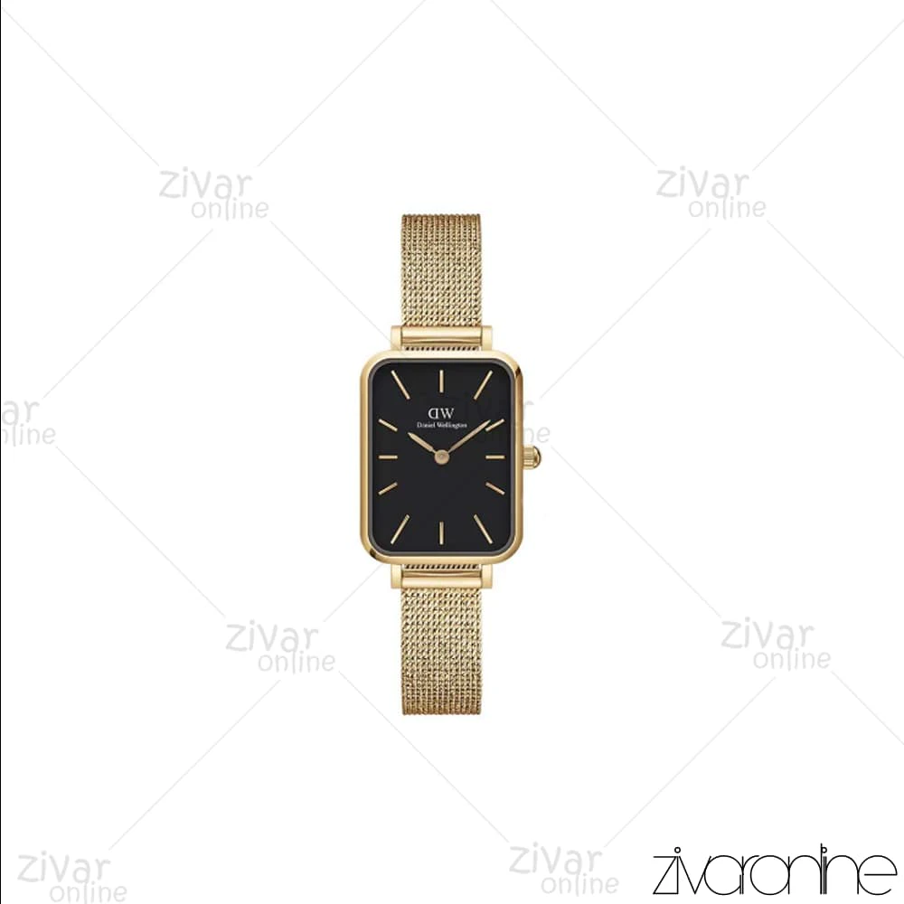 ساعت دنیل ولینگتون زنانه طلایی صفحه مشکی ایندکس خطی 104361