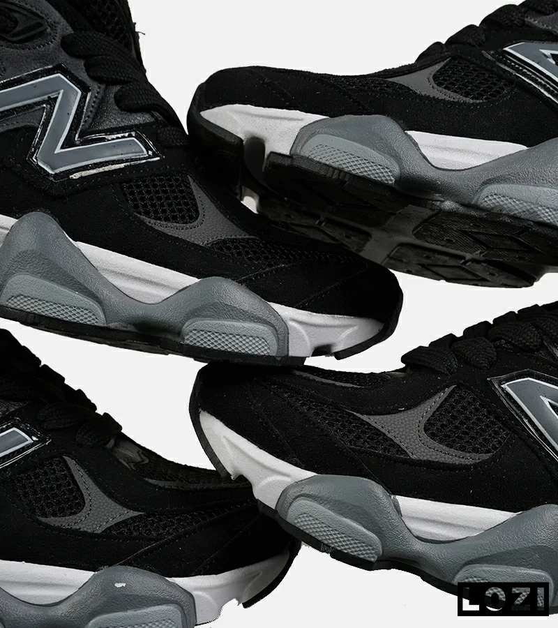 کفش کتانی مردانه و زنانه مشکی طوسی NEW BALANCE 9060 مدل 7259
