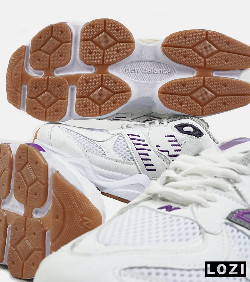 کفش کتانی مردانه و زنانه سفید بنفش NEW BALANCE 9060 مدل 2153