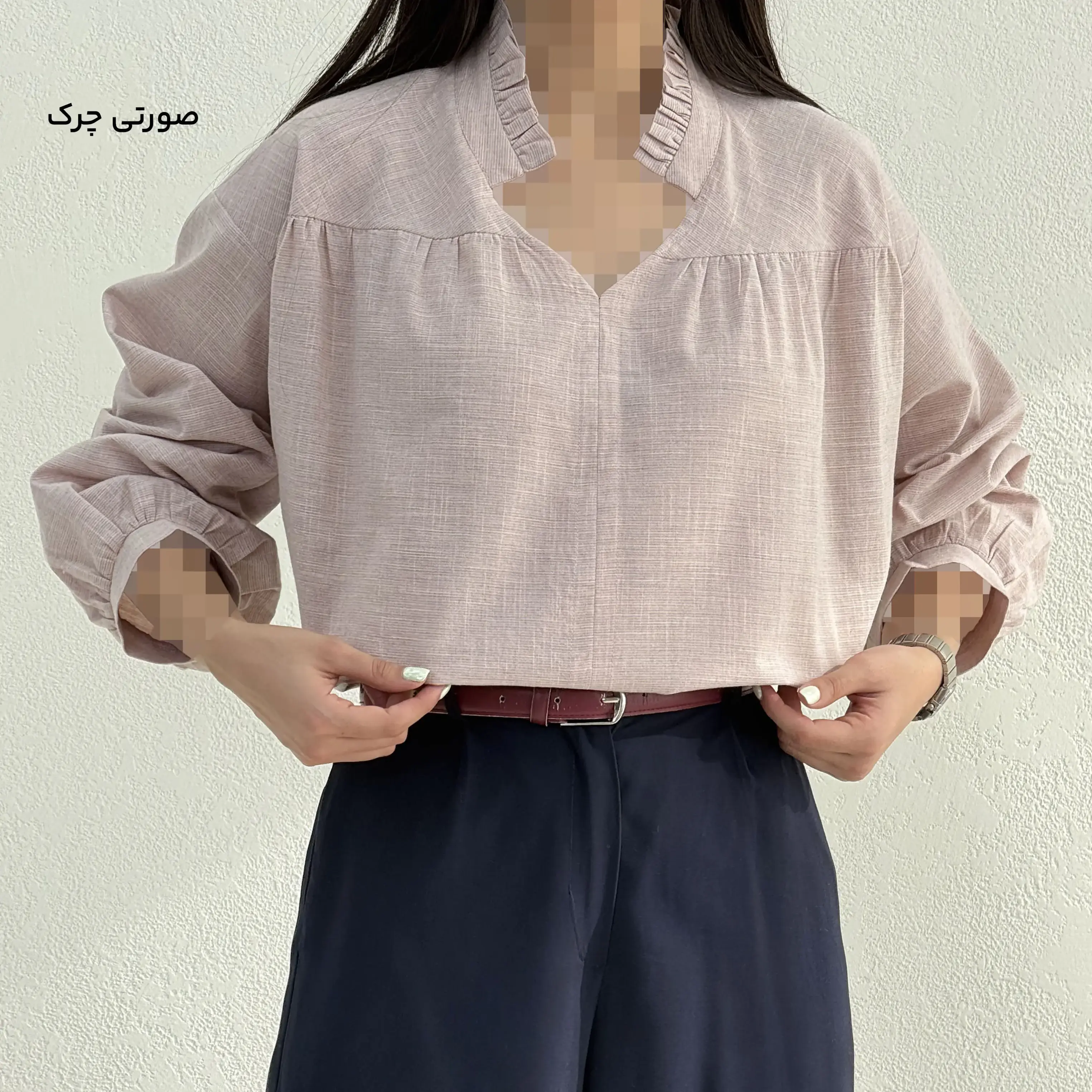 تونیک زنانه لینن یقه چین | آی بولک