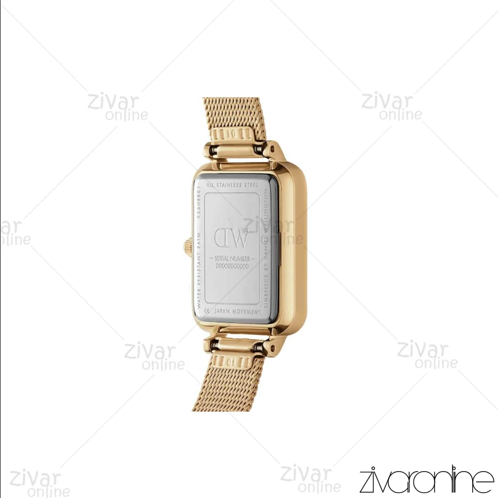 ساعت دنیل ولینگتون زنانه طلایی صفحه مشکی ایندکس خطی 104361