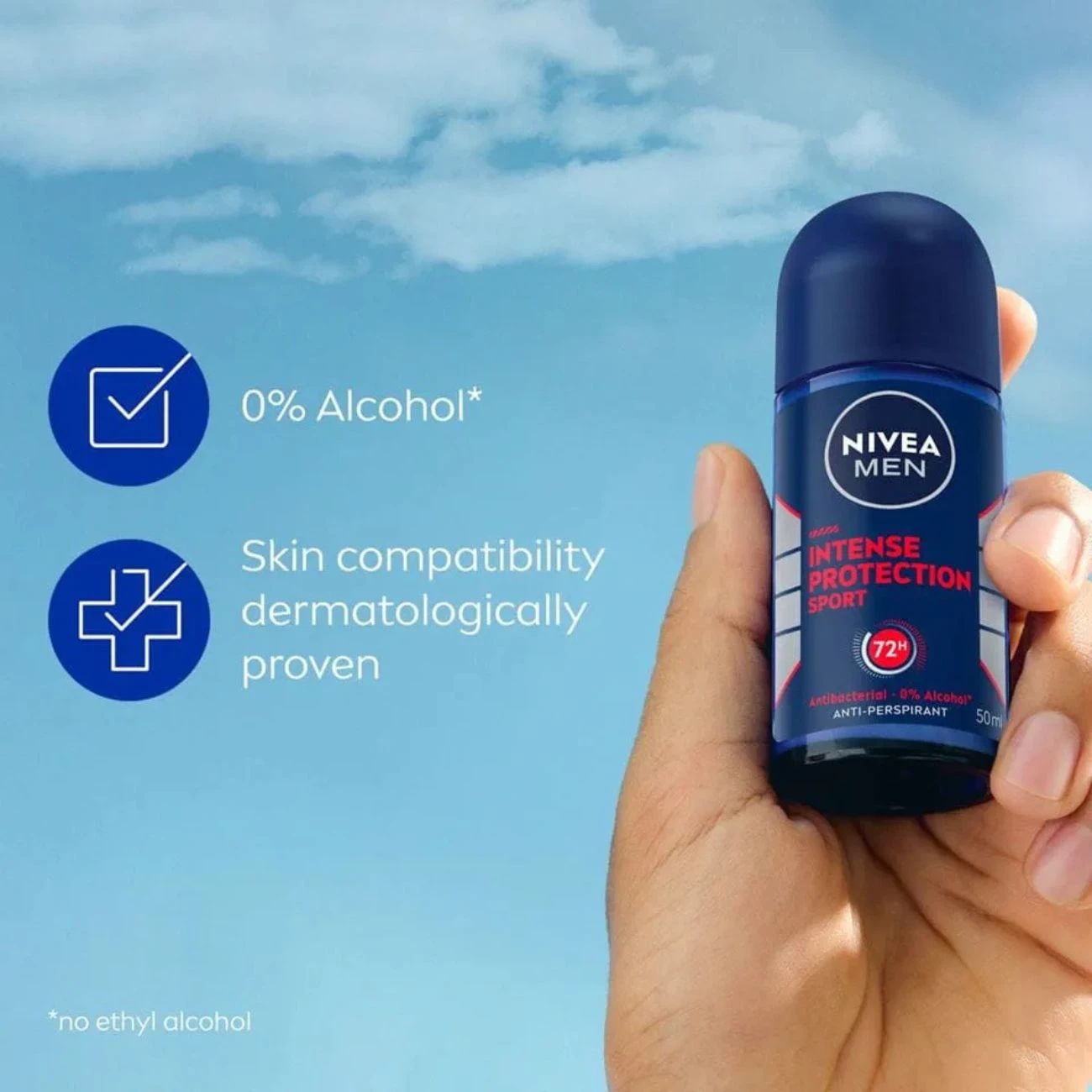 رول ضد تعریق مردانه نیوآ NIVEA مدل Dry Impact 72H آنتی باکتریال 50ml
