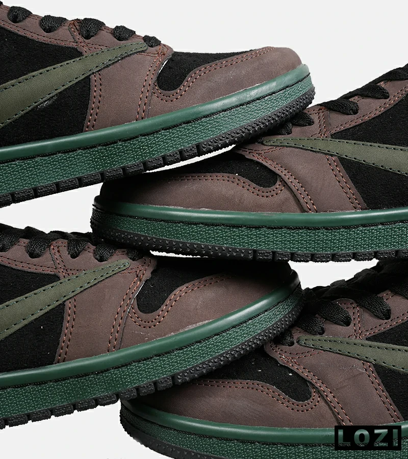 کفش کتانی مردانه قهوه ای مشکی سبز NIKE travis scott مدل 7112
