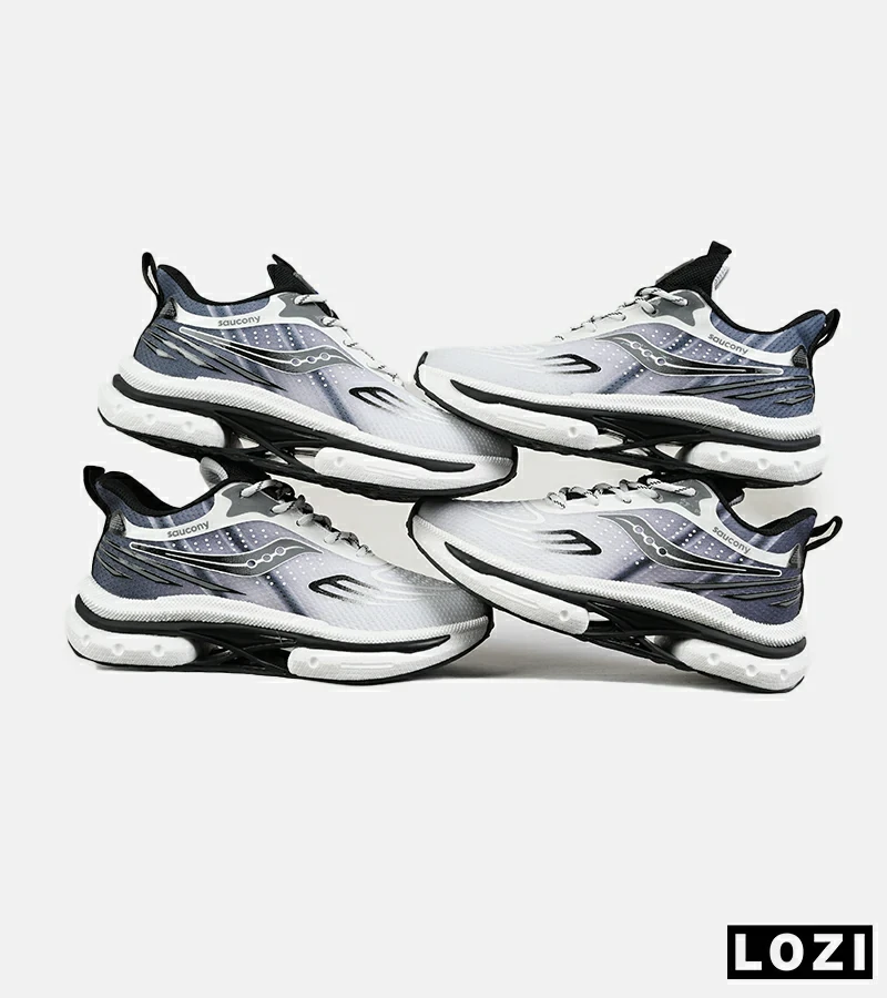 کفش کتانی سفید خاکستری Saucony Axon 3 مدل 7404