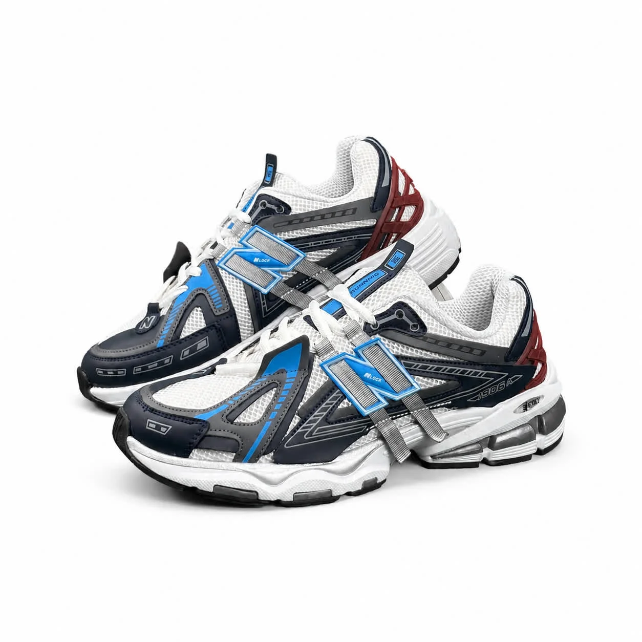 کتانی مردانه نیوبالانس 1906 طوسی آبی سفید New BALANCE 1906A