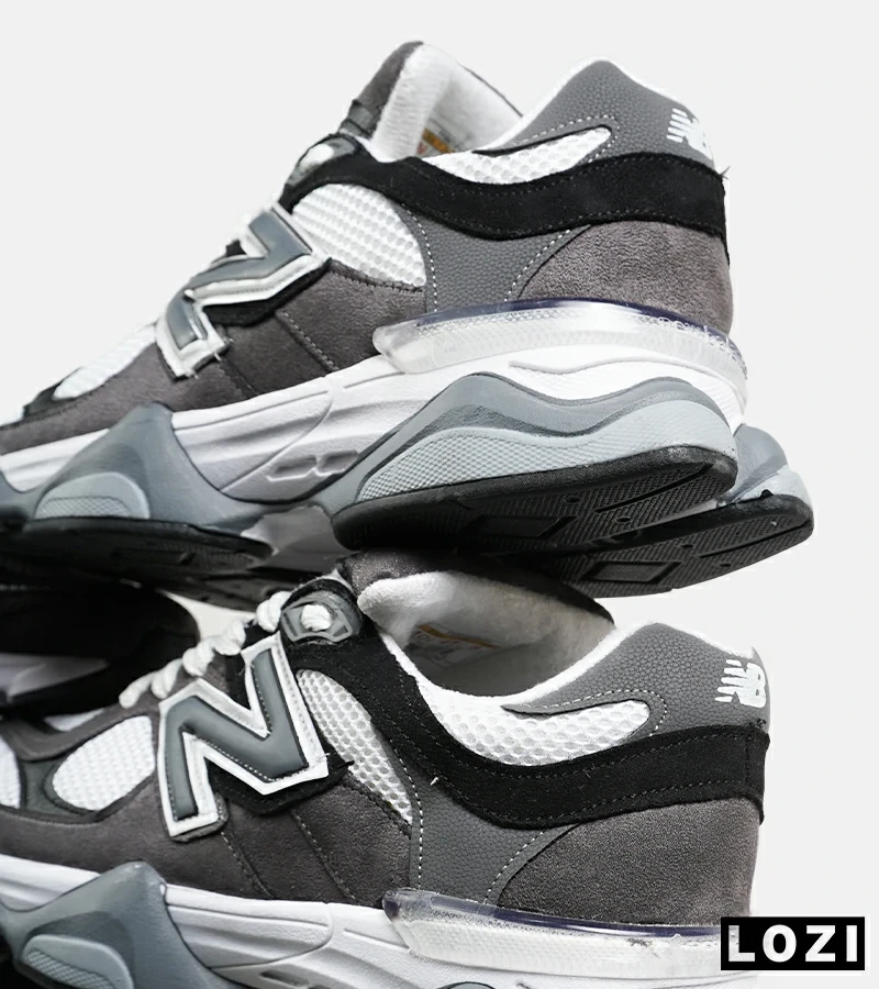 کفش کتانی مردانه و زنانه طوسی مشکی سفید NEW BALANCE 9060 مدل 7308