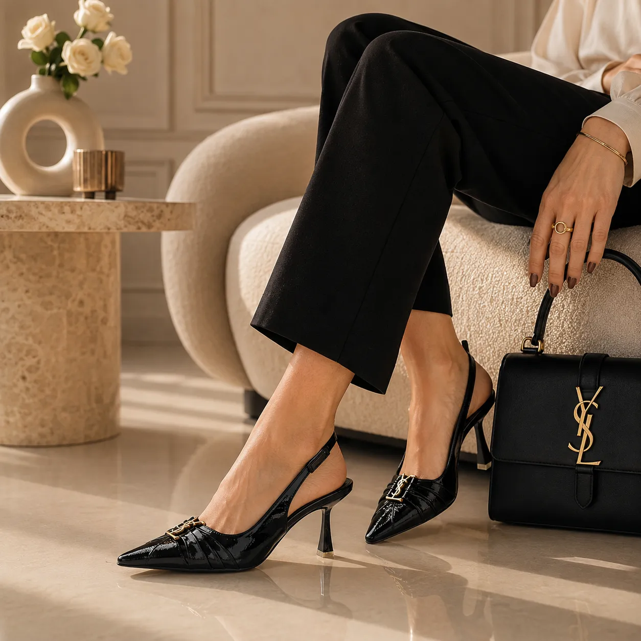 پاشنه‌بلند YSL مشکی کد ZO136