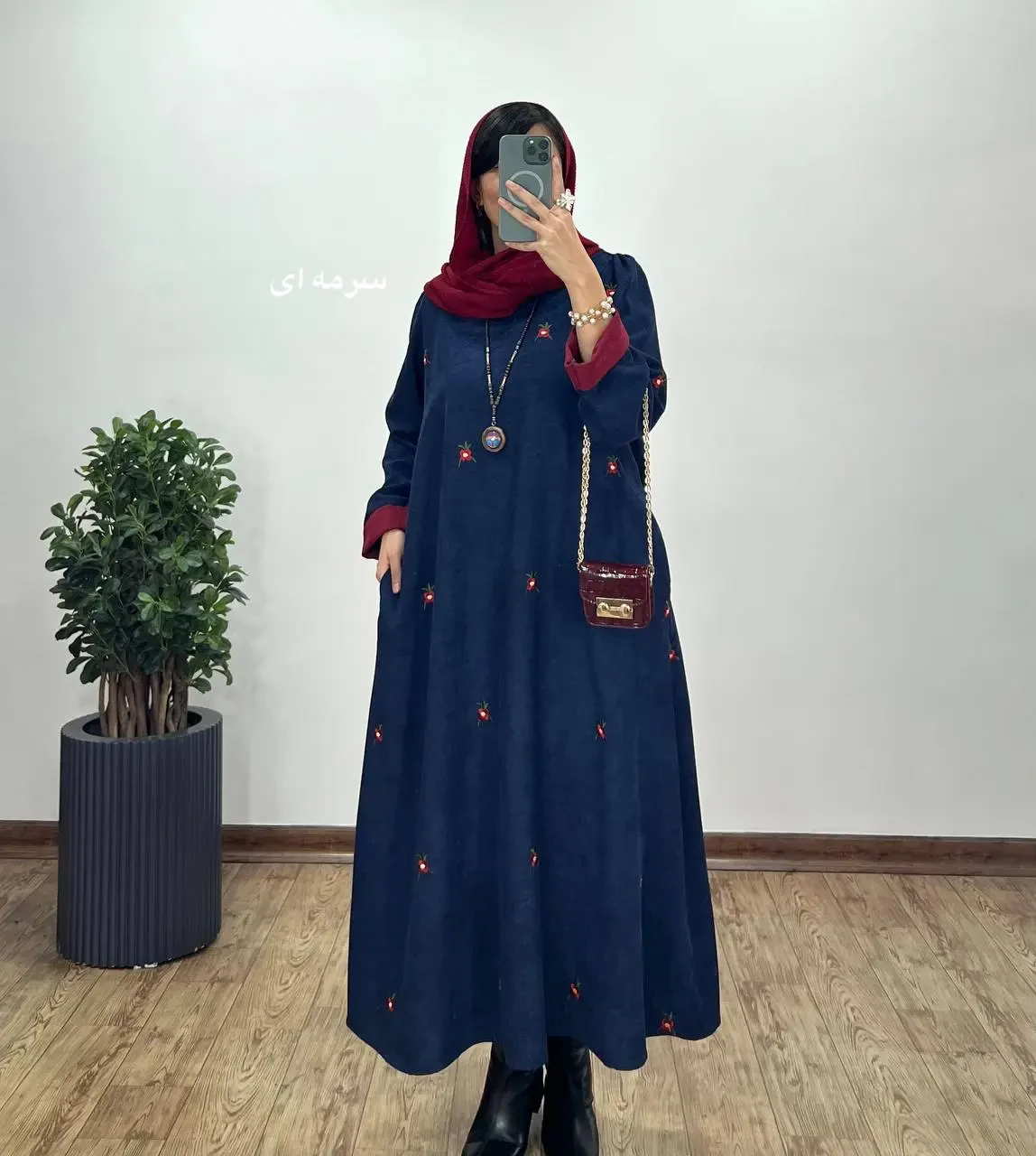 پیراهن مانتویی گلدوزی بهین 1