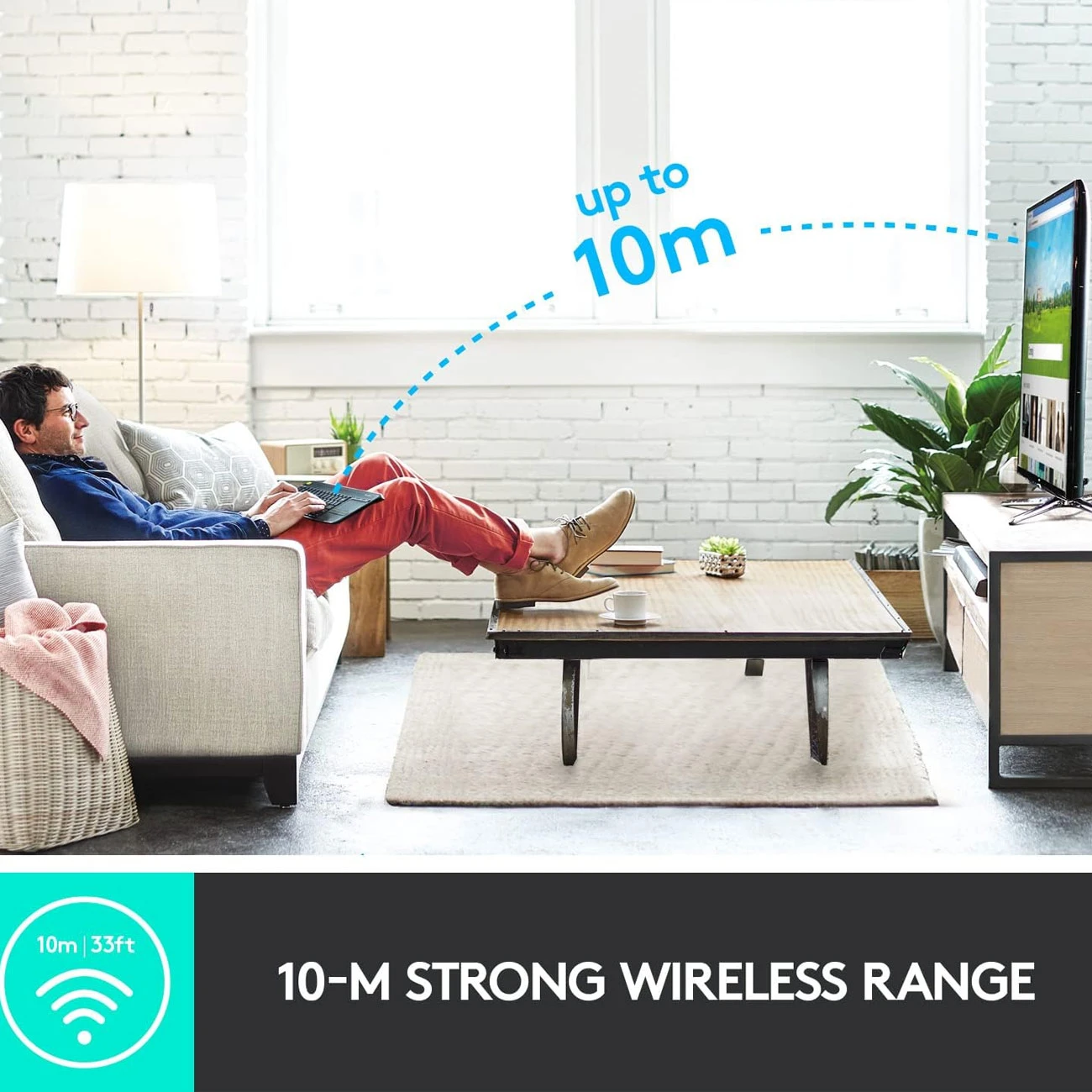 کیبورد بی سیم لاجیتک Logitech مدل K400 Plus با تاچ پد یکپارچه
