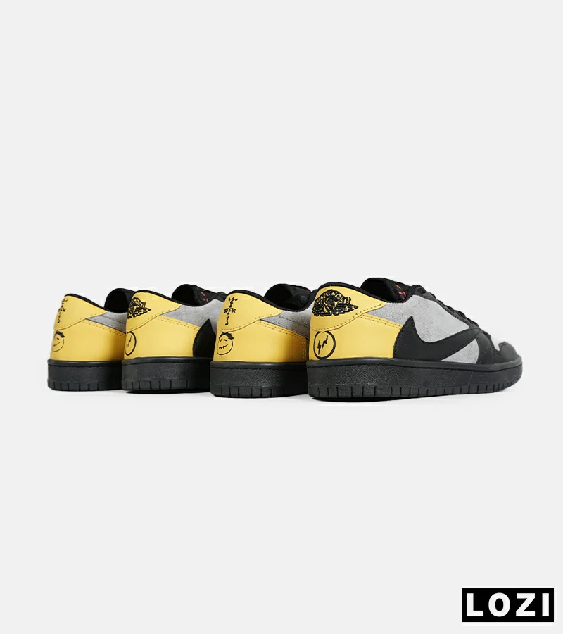 کفش کتانی مردانه طوسی مشکی خردلی NIKE travis scott مدل 7118