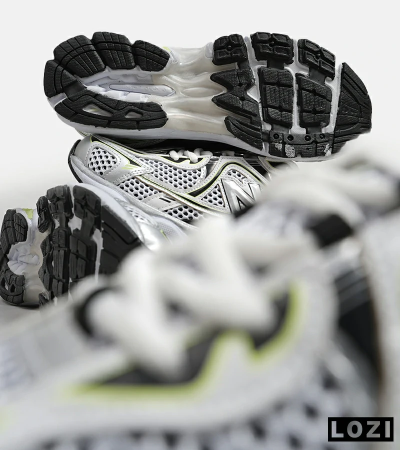کفش کتانی مردانه و زنانه سفید نقره ای لیمویی NEW BALANCE 1064 مدل 5626