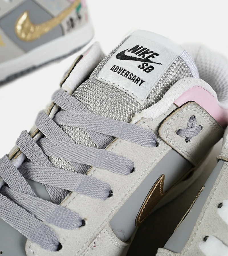 کفش کتانی مردانه و زنانه طوسی طلایی نایک NIKE Dunk Low Remastered مدل 7326