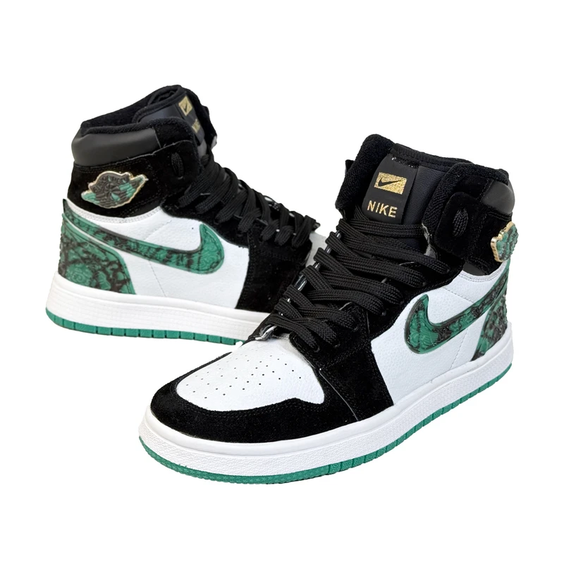 کتانی اسپرت مردانه مدل نایک ایرجردن1 ساق‌دار Nike Air jordan1 رنگ سفید سبز کد 51399
