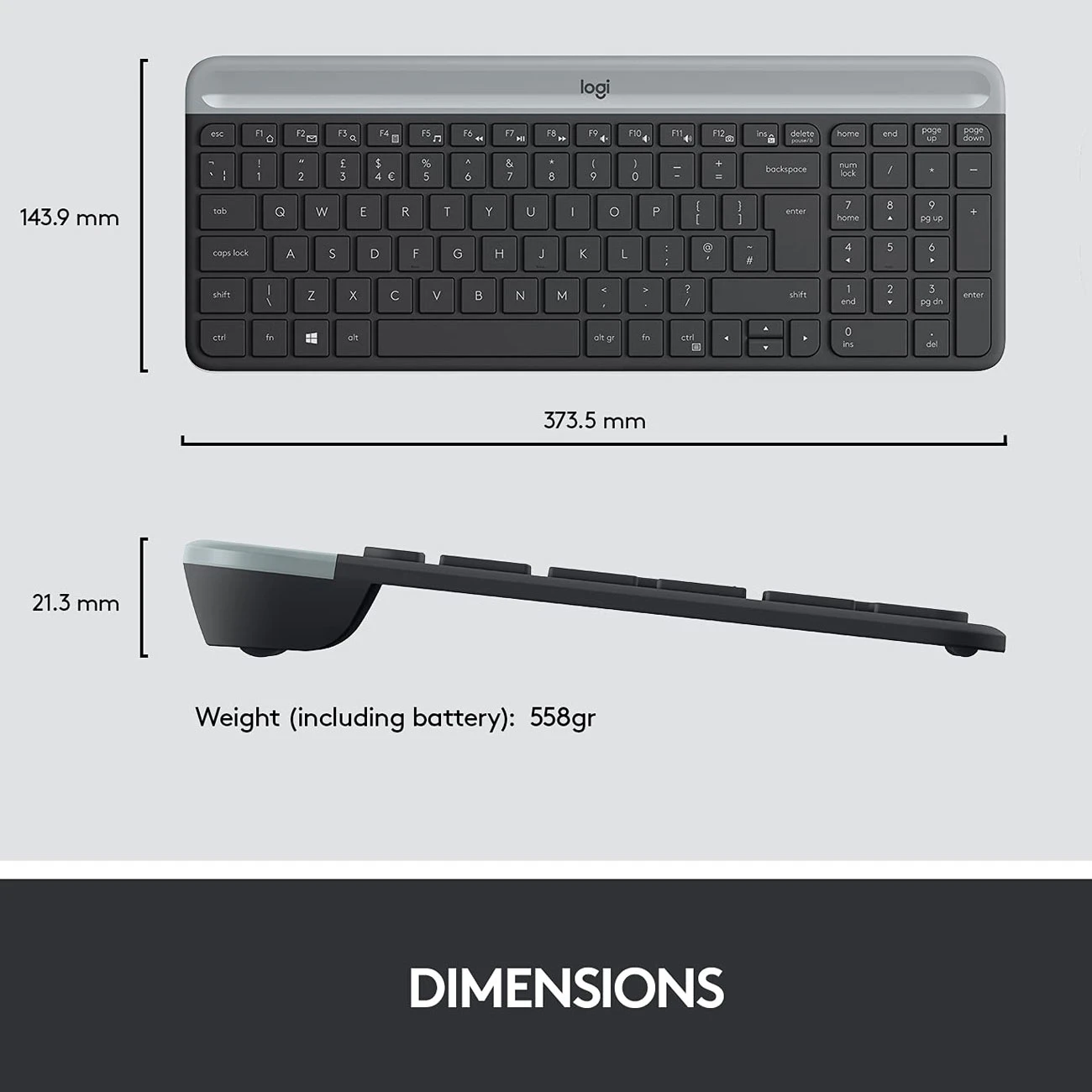 کیبورد بی سیم لاجیتک Logitech مدل K580 با چیدمان Chrome OS