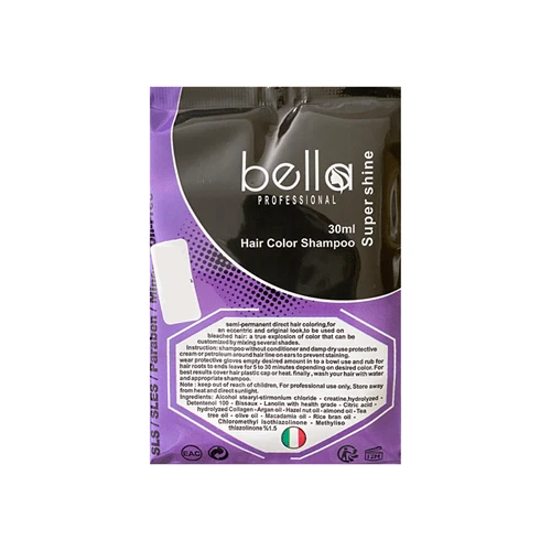 شامپو رنگ مو ساشه ایی BELLA رنگ نقره آبی شماره 1003 30 میل