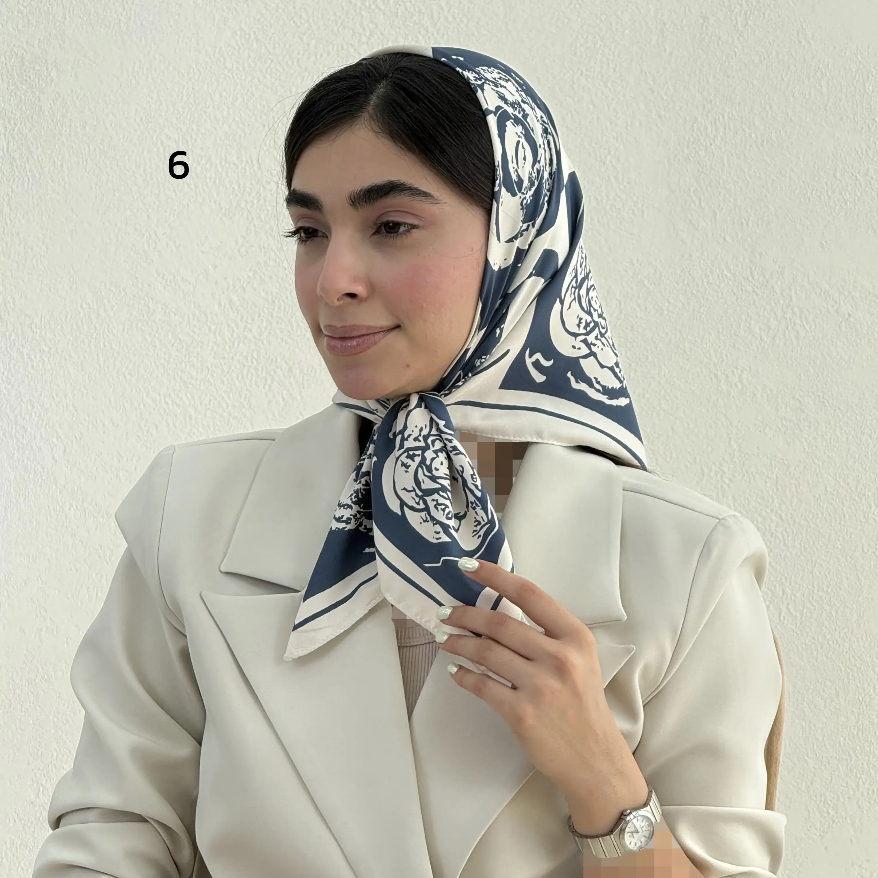 مینی اسکارف زنانه چنل گل تویل | آی بولک