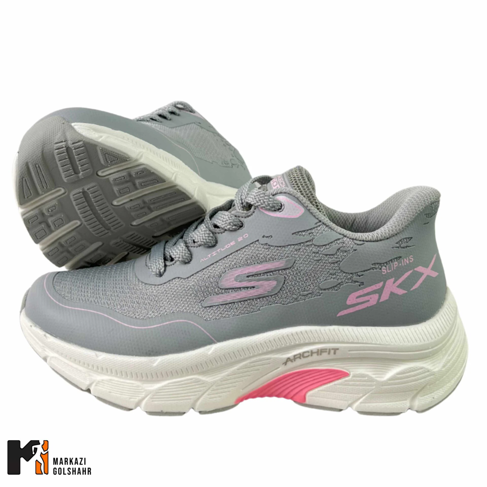 کفش اسکیچرز run2360 طوسی صورتی