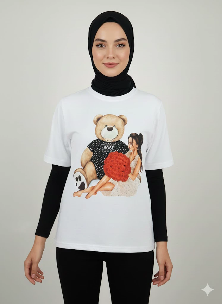 تیشرت نخ پنبه طرح دار