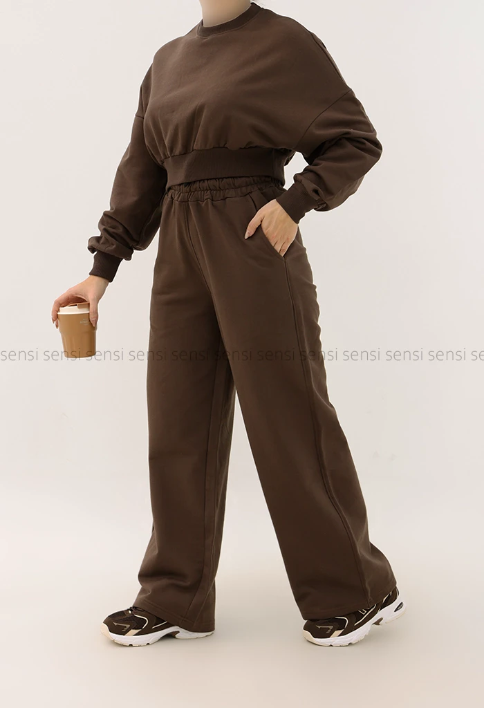 ست کراپ دورس شلوار رنگی کد1004915