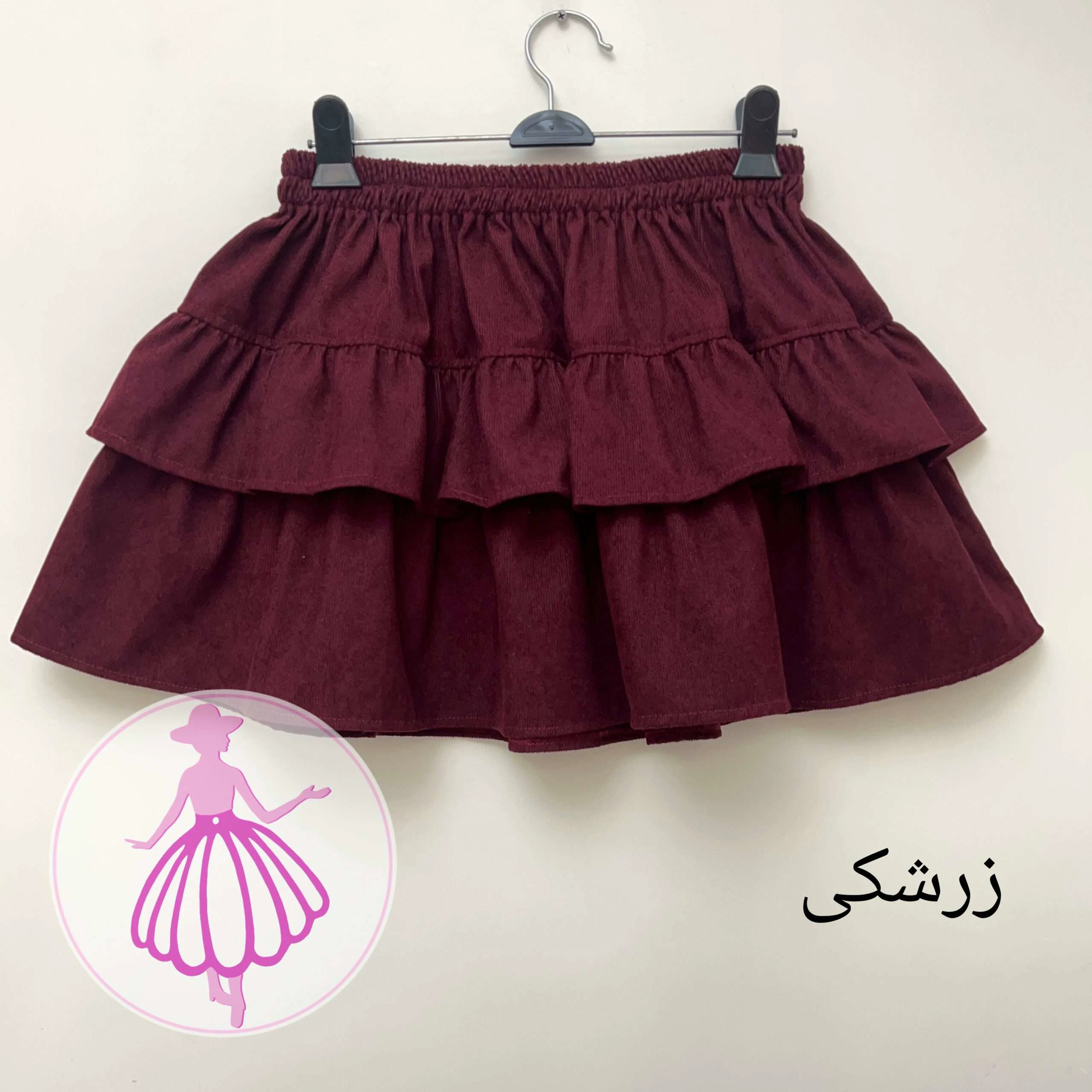 دامن زنانه مخمل عروسکی در رنگبندی متنوع(کد1422) (زرشکی)