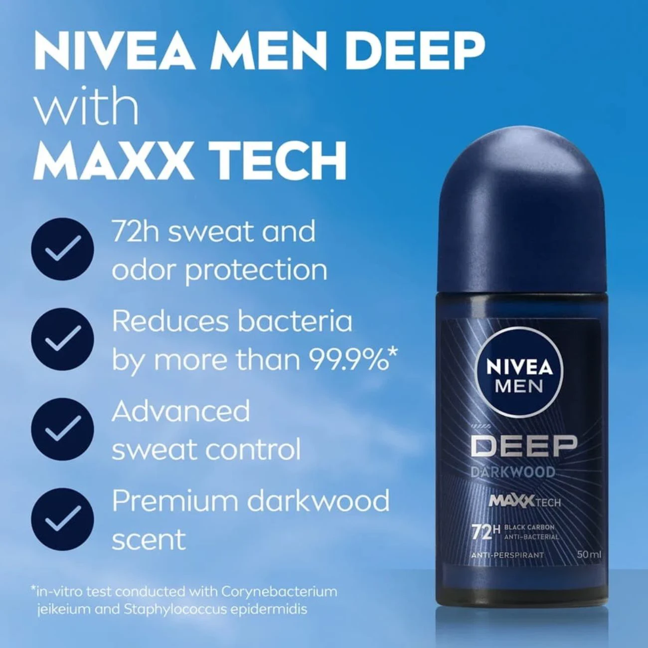 رول ضد تعریق مردانه نیوآ Deep Darkwood 72H آنتی باکتریال 50ml