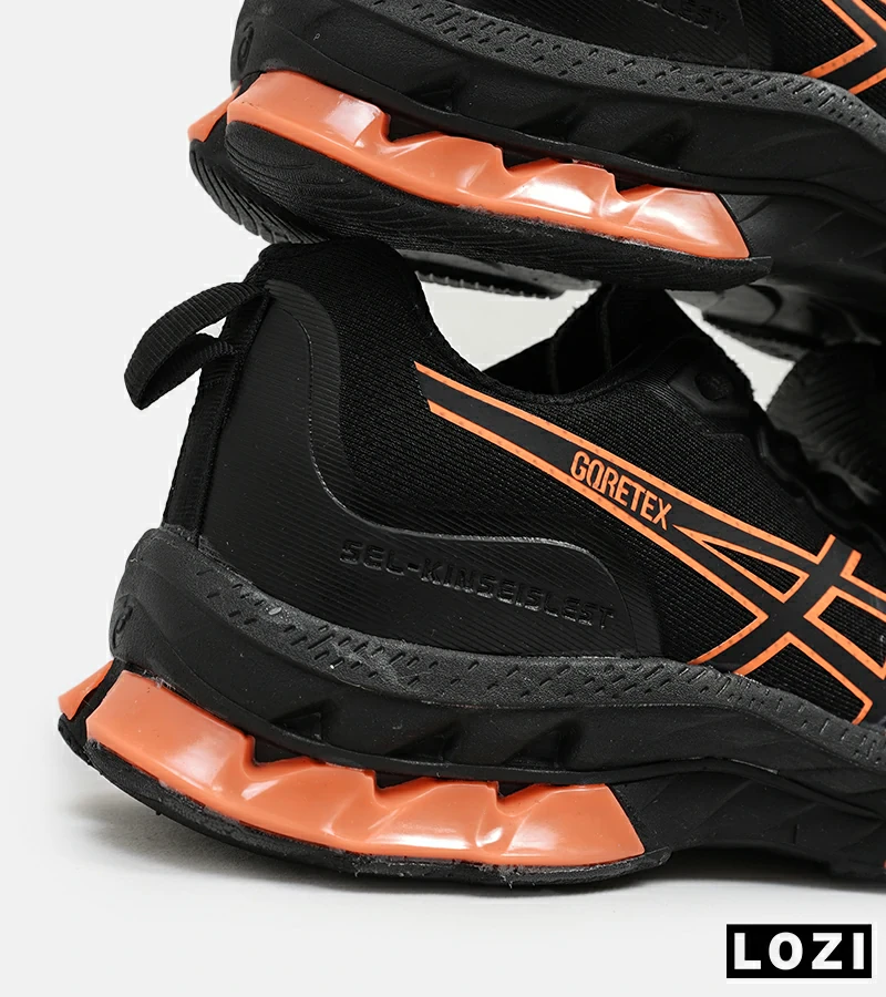 کفش کتانی مردانه مشکی نارنجی ASICS GORETEX مدل 5228