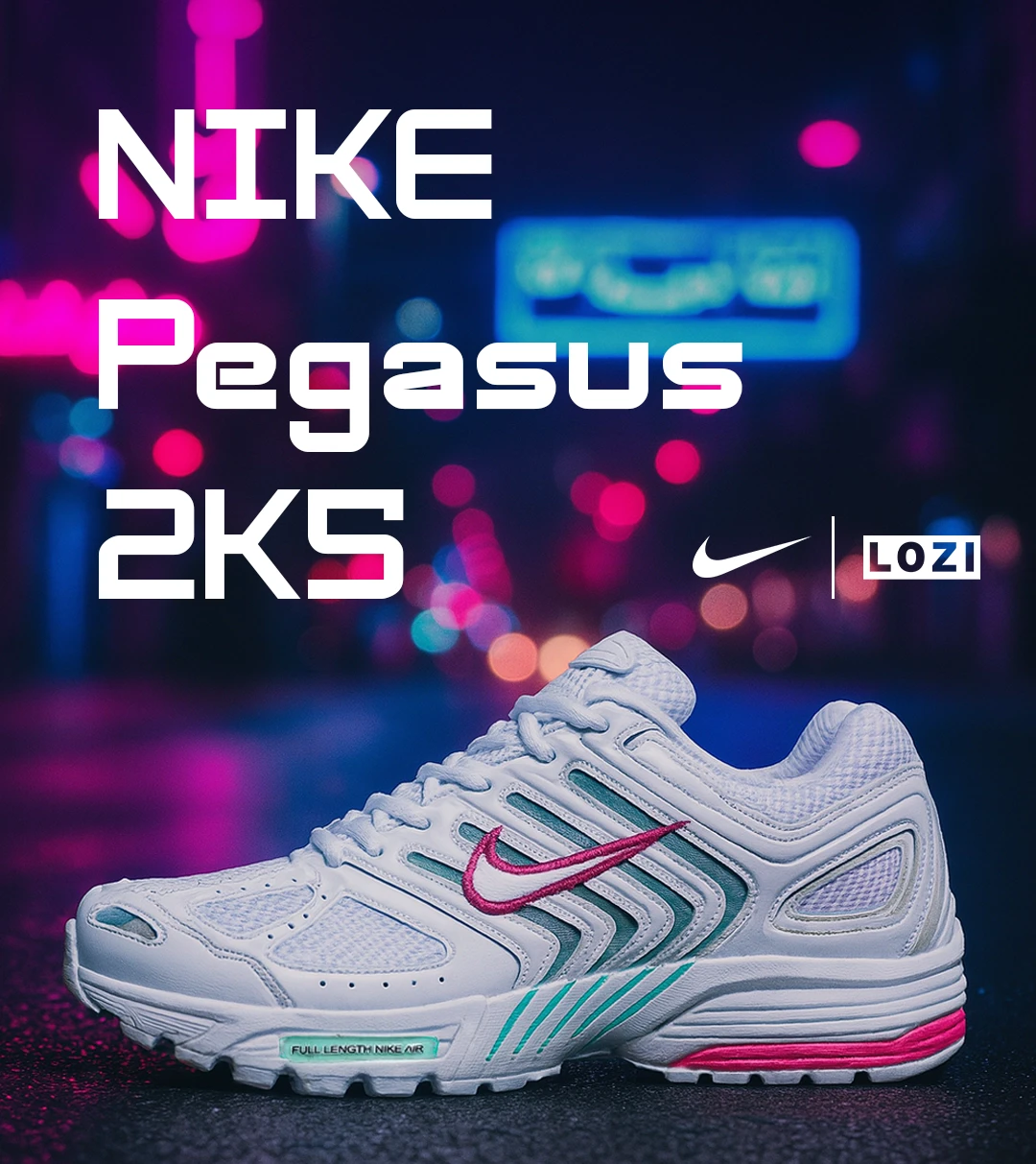 کفش کتانی مردانه و زنانه سفید صورتی سبز NIKE Pegasus 2K5 مدل 6928