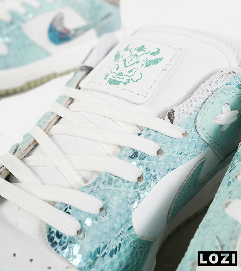 کفش کتانی مردانه و زنانه آبی سفید NIKE dunk low steam puppet مدل 7225