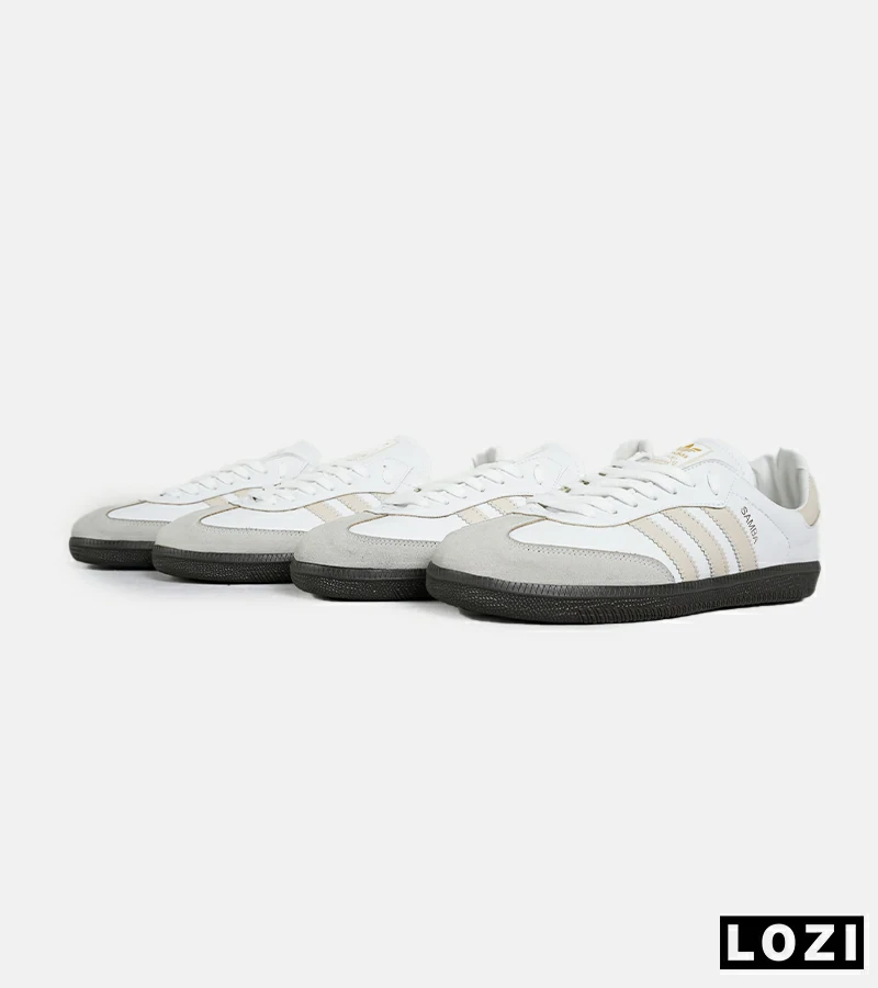 کفش کتانی مردانه و زنانه سفید کرم مشکی ADIDAS Samba مدل 7295