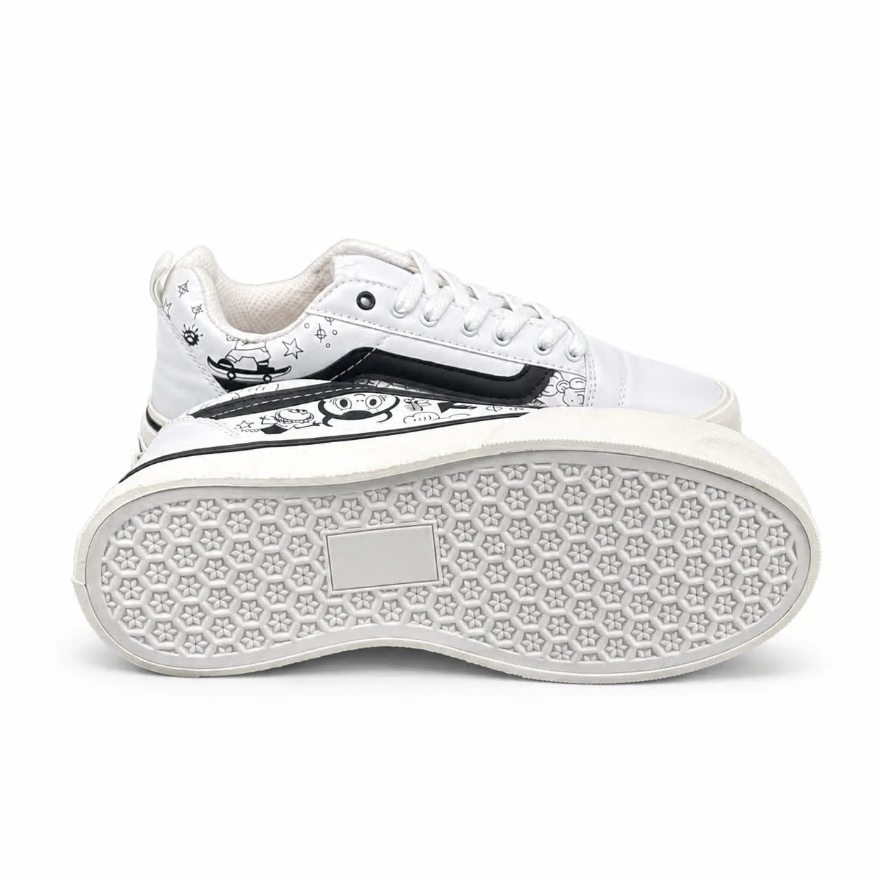 کفش کتانی مردانه ونس اولداسکول کنو کاستوم سفید مشکی Vans oldskool Knu