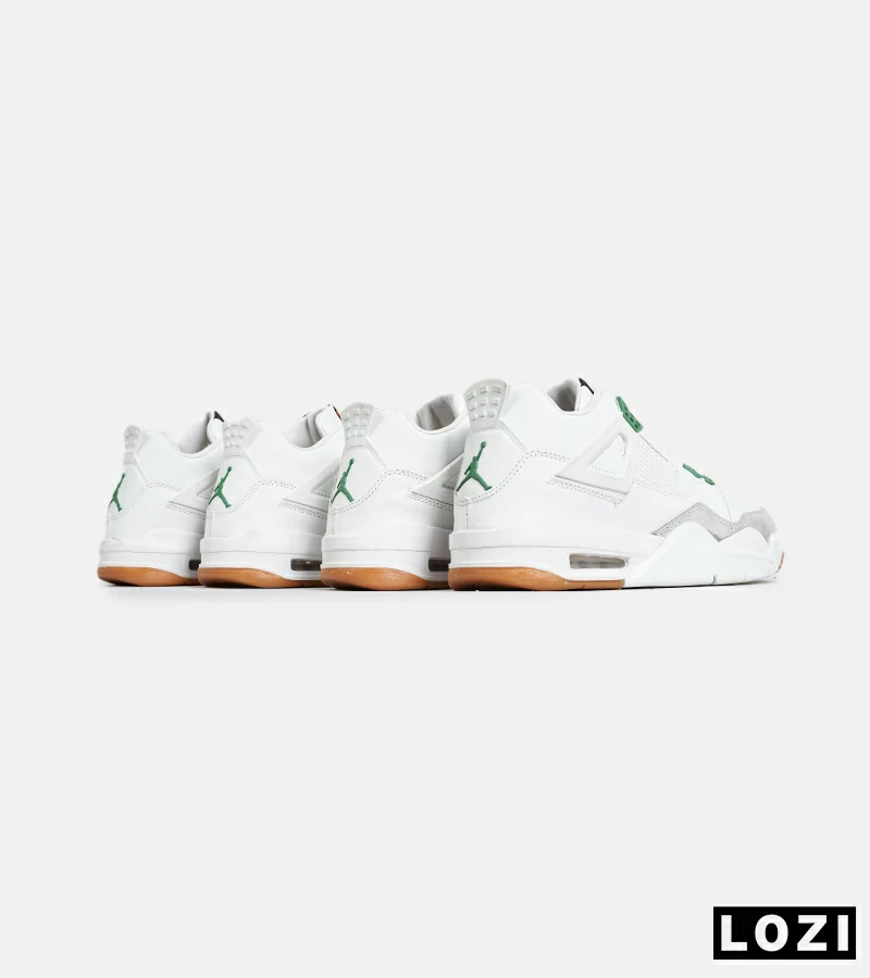 کتانی ساق‌دار زنانه و مردانه سفید سبز Nike air jordan 4 مدل 6833