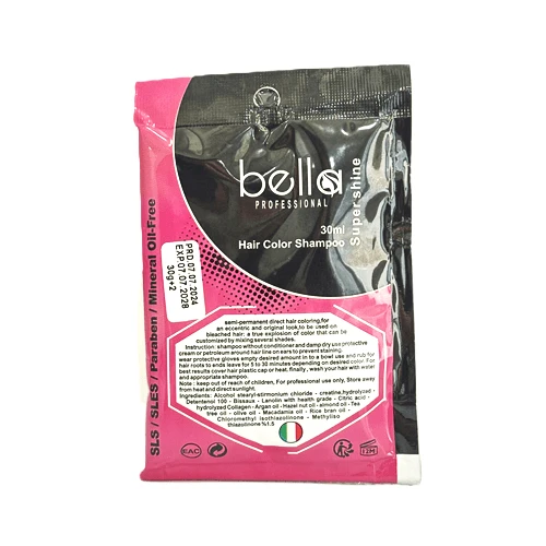 شامپو رنگ مو ساشه ایی BELLA رنگ صورتی باربی شماره 1018 30 میل