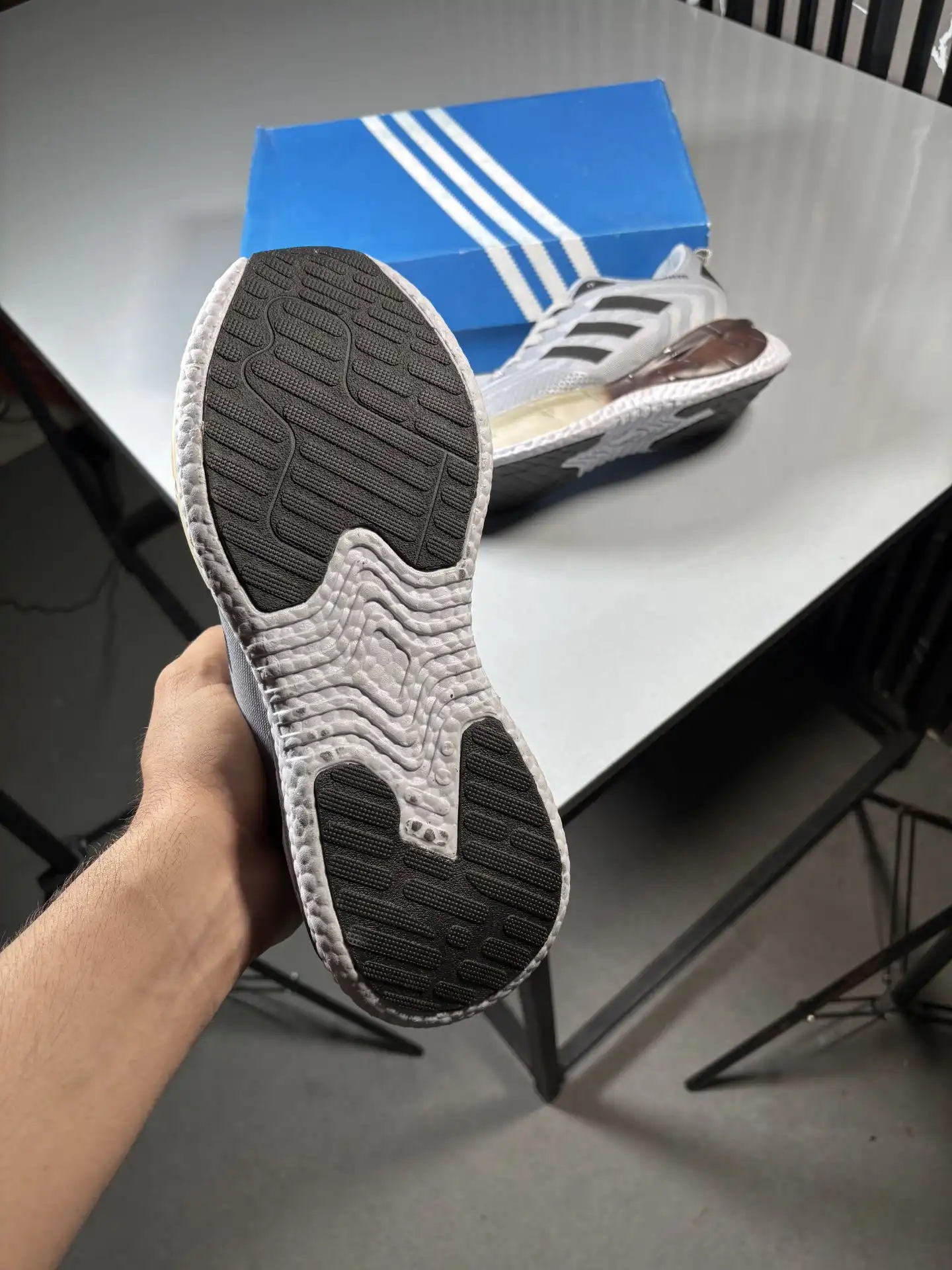 کتانی ادیداس مدل کلیماکول climacool / رنگ طوسی مشکی