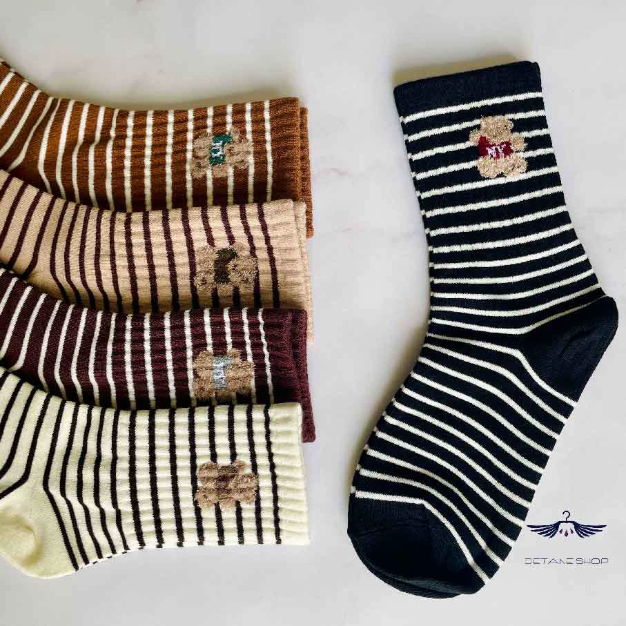 جوراب طرح رینگی گلدوزی تدی برند شایسته
