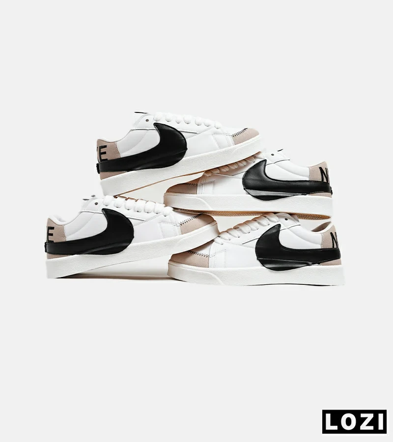 کفش نایک مردانه و زنانه سفید مشکی Nike Blazer Low 77 Jumbo مدل 5609