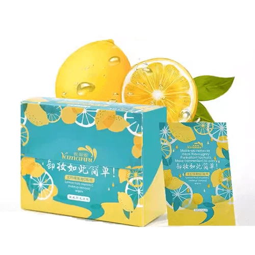 دستمال مرطوب پاک کننده آرایش ساشه ای لیمویی 32 عددی
