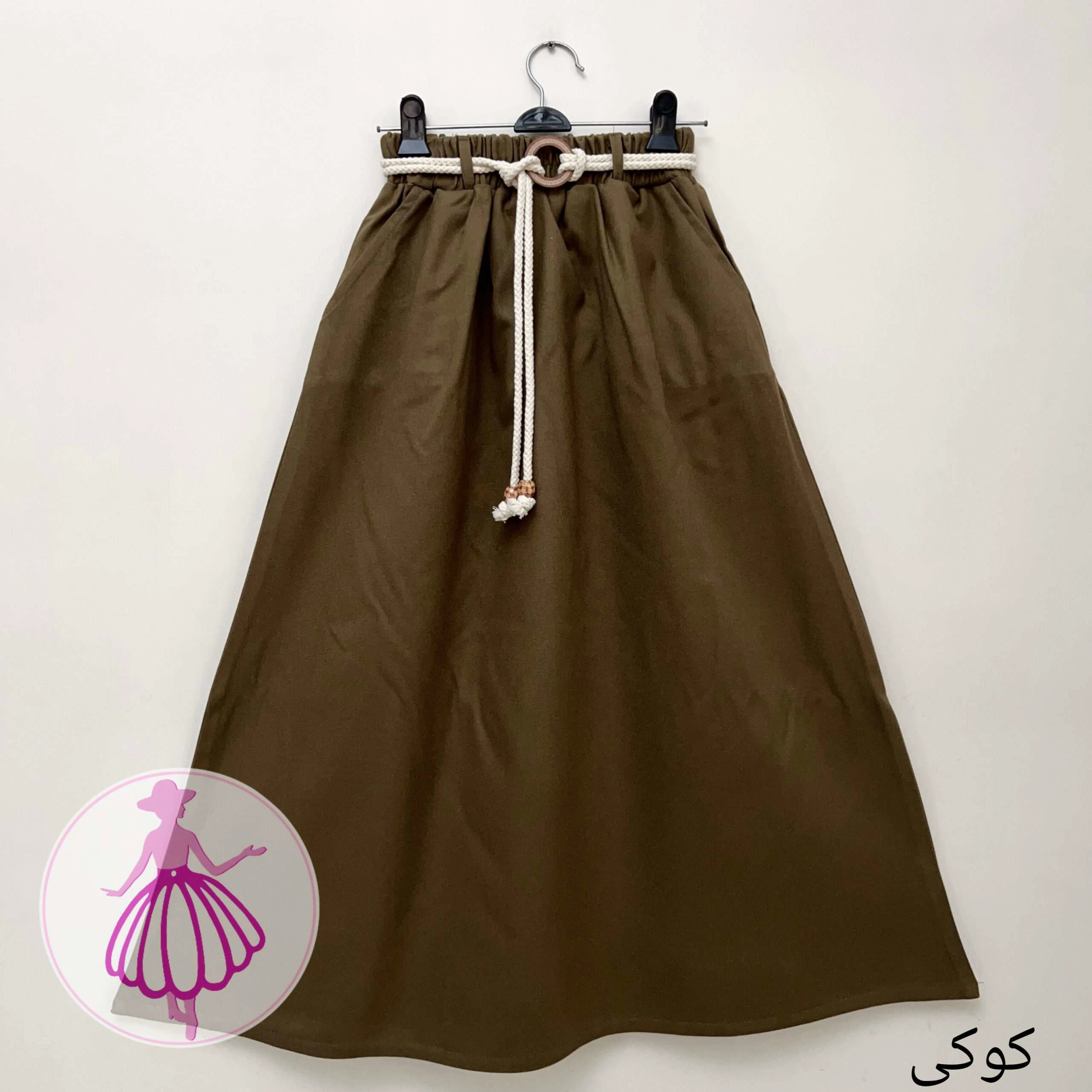 دامن پشمی کلوش بلند در رنگبندی متنوع(کد1427) (کوکی)