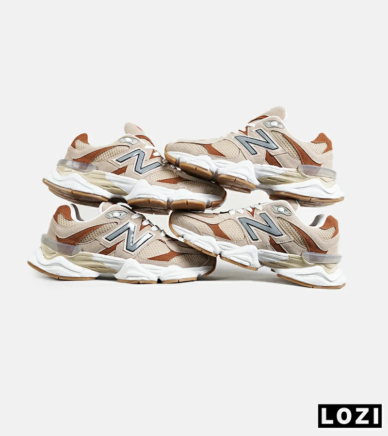 کفش کتانی مردانه و زنانه کرم قهوه ای NEW BALANCE 9060 مدل 7312