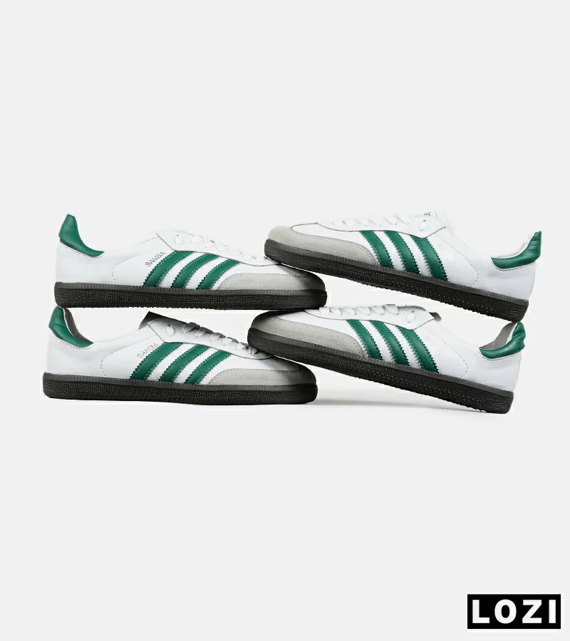 کفش کتانی مردانه و زنانه سفید سبز ADIDAS Samba مدل 7261