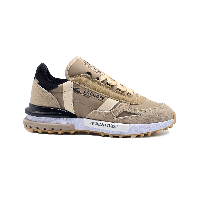 کفش و کتانی مردانه چرم طبیعی مدل لاگوست LACOSTE رنگ کرم کد 43329